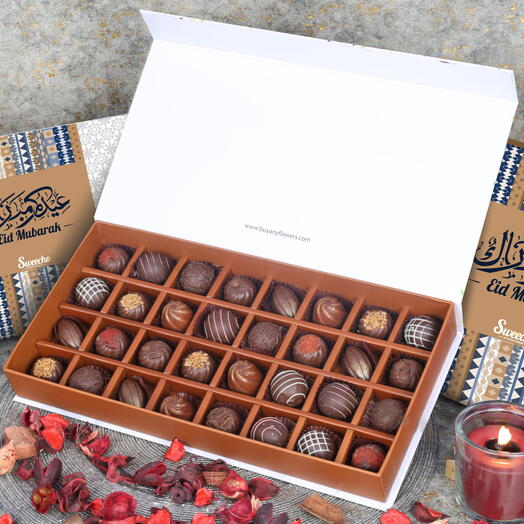 Премиальные шоколадные конфеты к Иду от Sweecho 32 шт синий