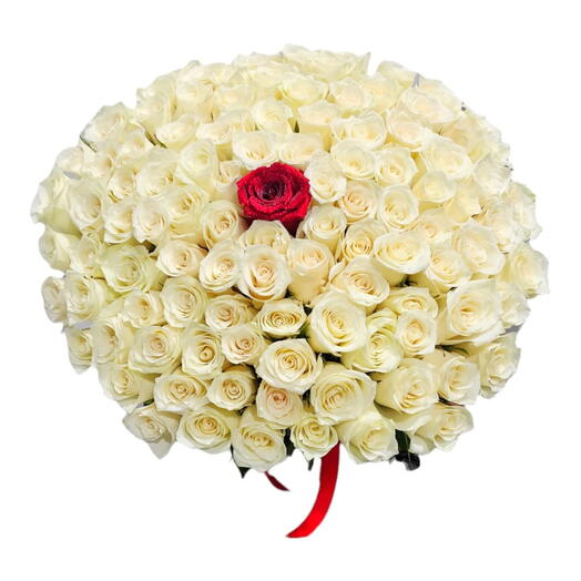 101 White Rose Bouquet