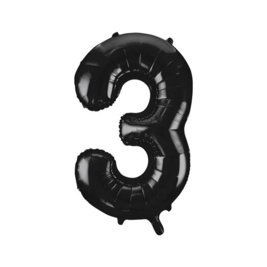 Giant Black Number 3 Balloon