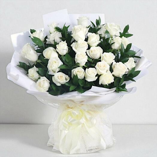 Rose blanche papier d'emballage blanc