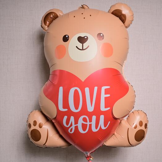 Love You Teddy Foil Balloon  6963