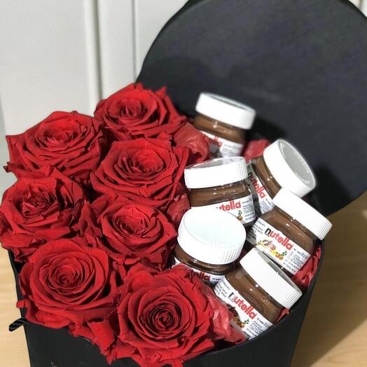 Red Nutella Box – Romantic Roses   Chocolate Gift