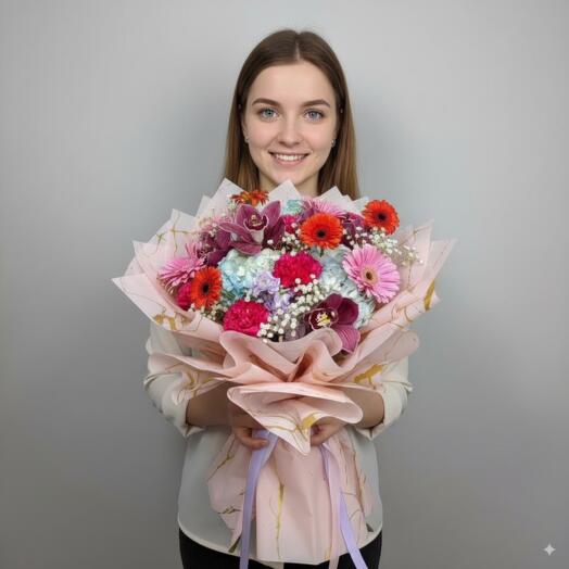 Bouquet premium de fleurs mixtes