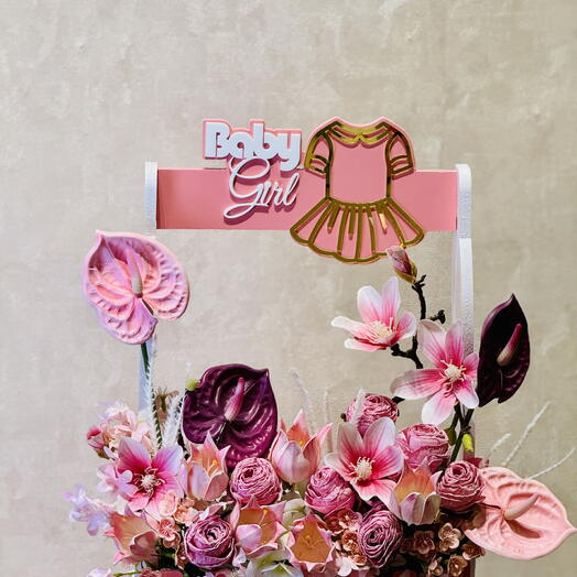 Baby girl artificial real touch flower basket