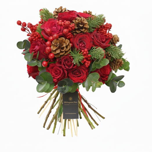 Красная сосна рождественский букет роз 299