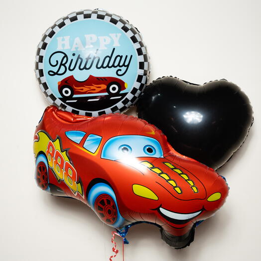 Lightning McQueen Car Happy Birthday Foil Balloon Set 7351