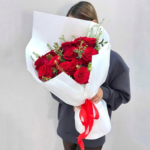 Timeless Red Rose Eucalyptus Dream