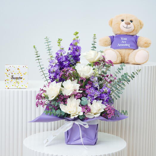 Trío de jarrones Flor Púrpura