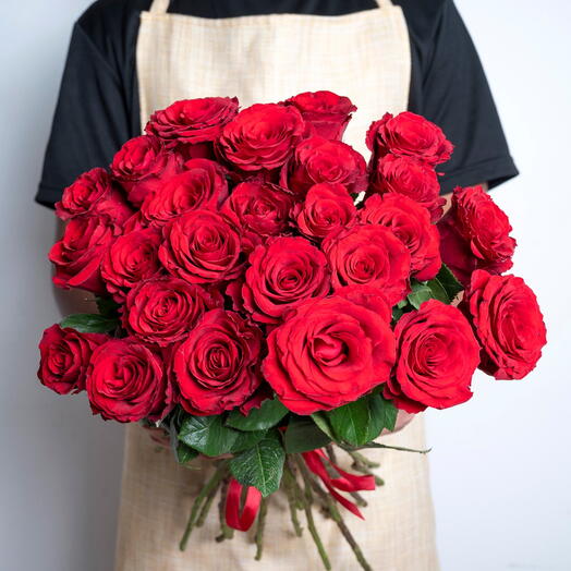 25 Red Roses Hand Tied Bouquet-1411