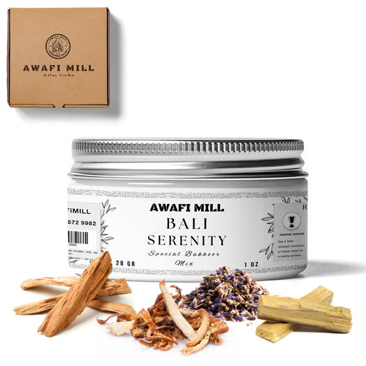 AWAFI MILL Bali Serenity Bakhoor Mix – специально изготовленные вручную благовония для спокойствия - бутылка 170 грамм (6 унций)