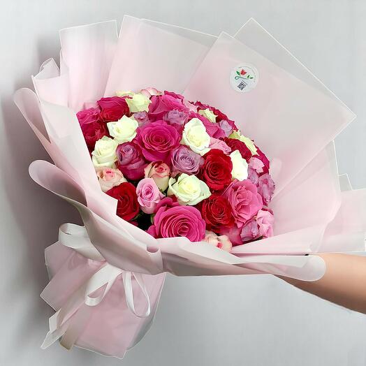 51 Mixed roses bouquet