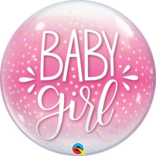 Baby Girl Confetti Dots Bubble Balloon