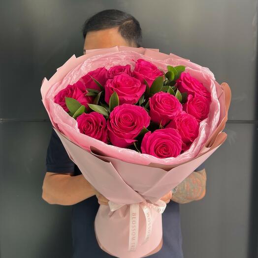 Élégance Fuchsia | 13 Roses Fuchsia