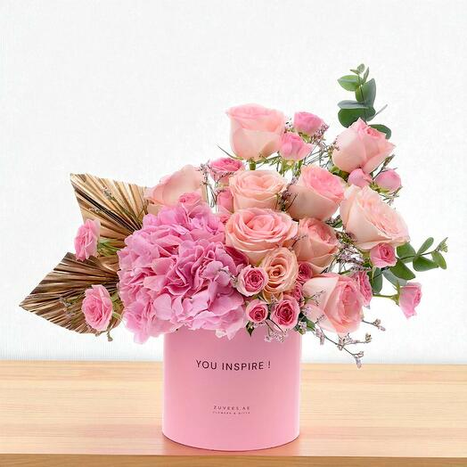 Золотисто-розовая коробка Inspire Bloom