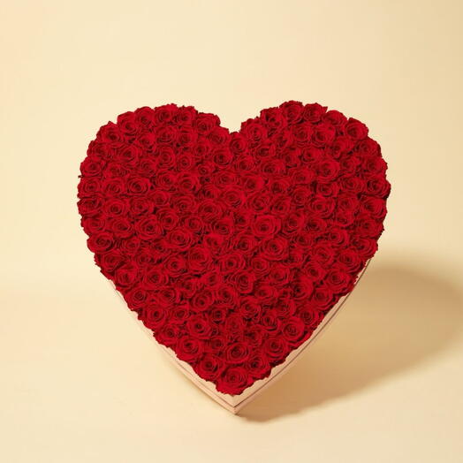 Mon Coeur - luxury 200 Red roses  heart box