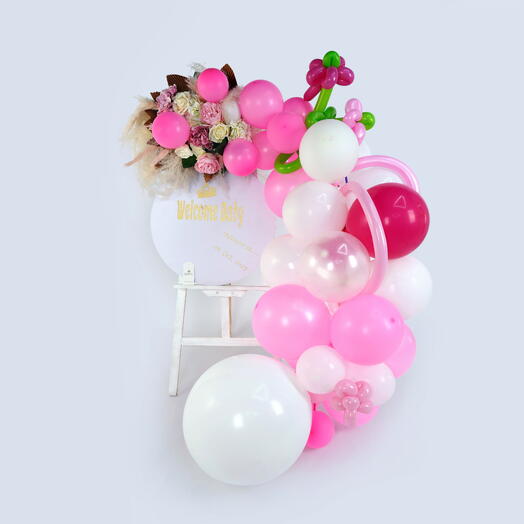 Розовый фэнтези воздушный шар цветочная композиция 20