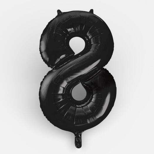 Black number 8 balloon