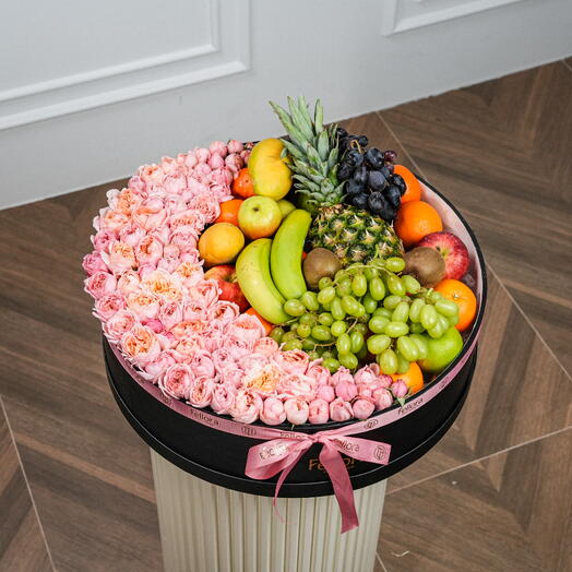 Fruits And Flowers Moon Box Arrangement  7547