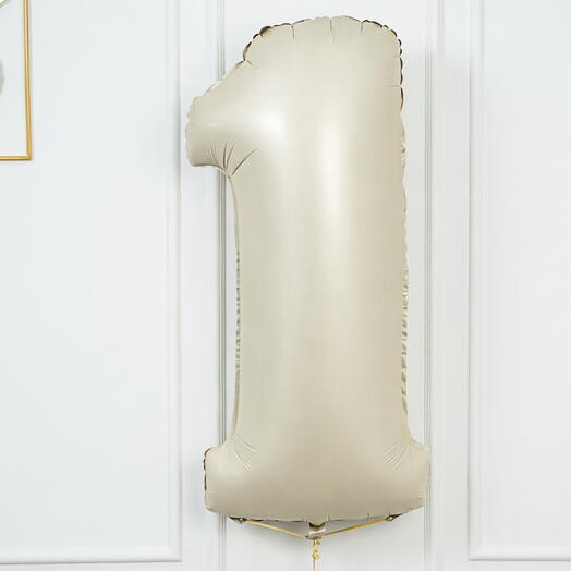 Cream Number Foil Balloon (0-9)