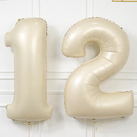 Cream Number Foil Balloon (10-99)