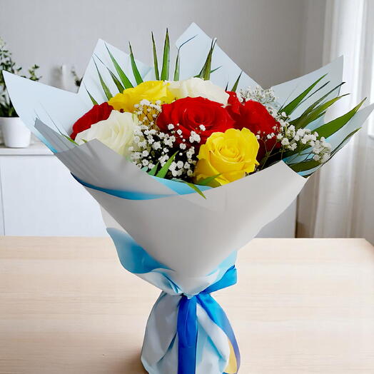 Mixed Roses Bouquet - Fresh Variety of Colors