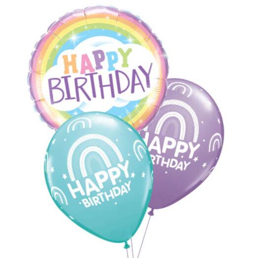 Настольная радужная композиция из воздушных шаров для дня рождения