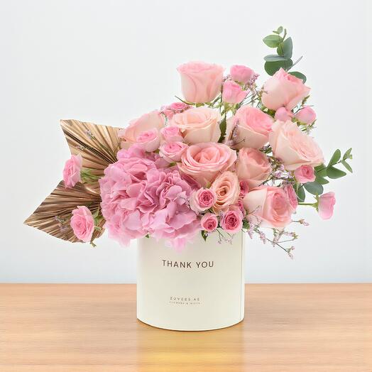 Розово-золотая коробка «Спасибо»