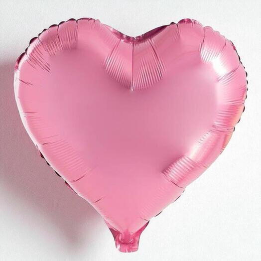Розовый фольгированный шар в форме сердца