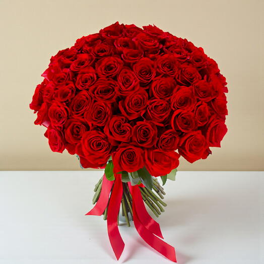 65 Red Rose Bunch