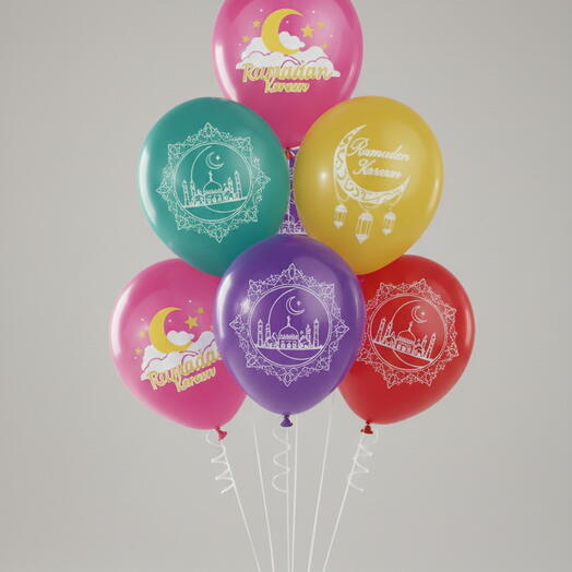 Ramadan Kareem Helium Balloons – Assorted Colour Printed Balloons UAE