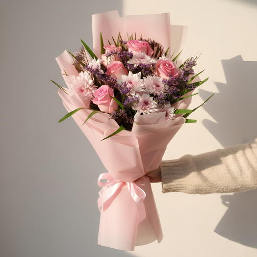 Букет «Румяный лавандовый шепот»
