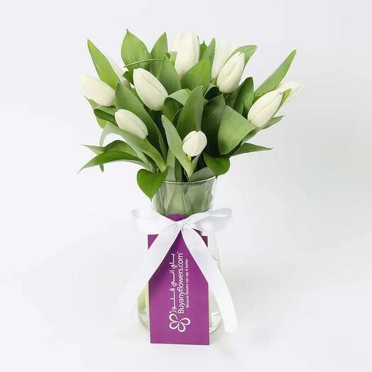 Calm 11 White Tulips