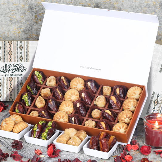 Ид финики с начинкой маамуль и баклава от Sweecho 32 шт зеленый