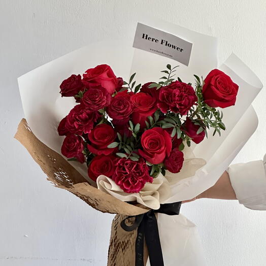 Bouquet rouge cramoisi