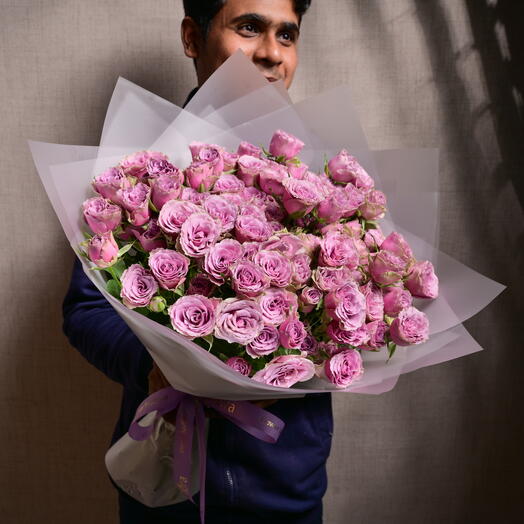 21 Purple Spray Roses -6234