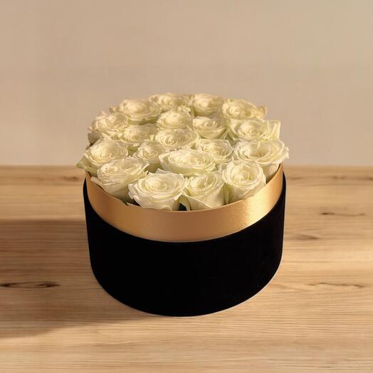 Caja de flores blanca de lujo