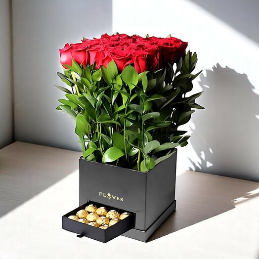 Flowers With Chocolates Tall Box