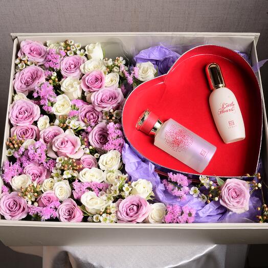 Little Hearts Perfume Gift Box with Roses  6960