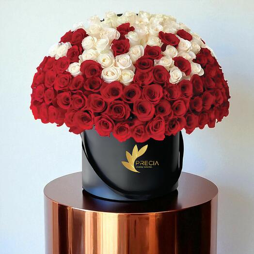 Signature Red and White Ombre Roses