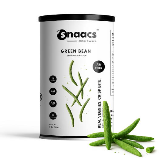 SNAACS Хрустящая стручковая фасоль | Пикантный   Чистый хруст | Овощная закуска, обжаренная горячим воздухом - 2 унции | 56 г
