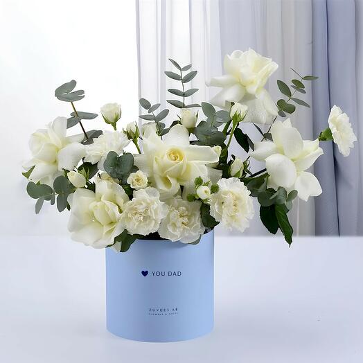 Эфирно-белая коробка «Люблю тебя, папа»