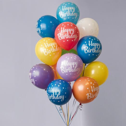 Букет из 15 воздушных шаров на день рождения