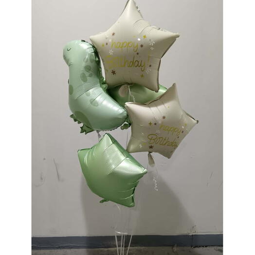 Воздушные шарики Happy Dino Stars (5 шт.)