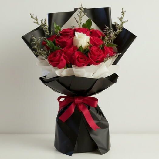 Único en un millón – Rosas rojas y blancas