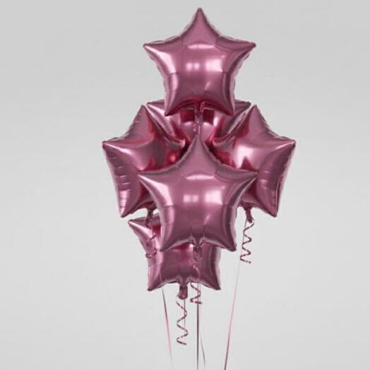Luxe Magenta Star Foil Balloons