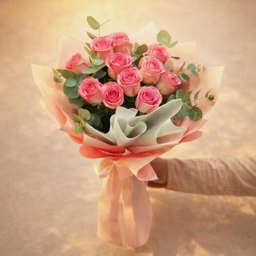 Blush Bloom 11 Pink Roses Bouquet