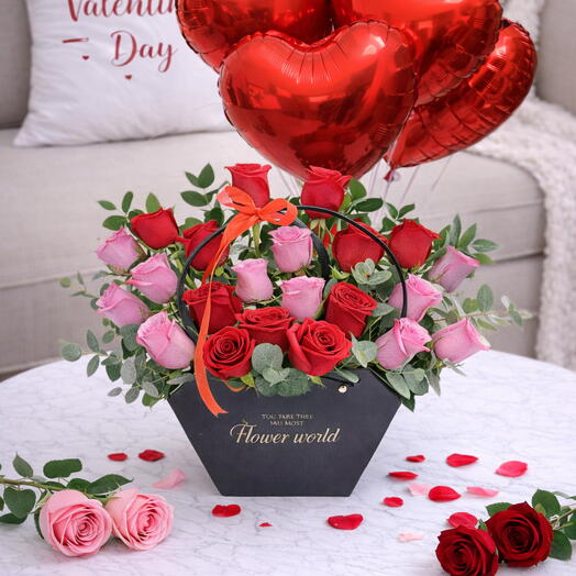 Timeless Valentine   Red Heart Balloons