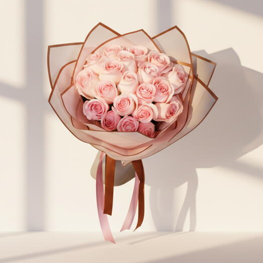 25 Fresh Pink Roses Bouquet