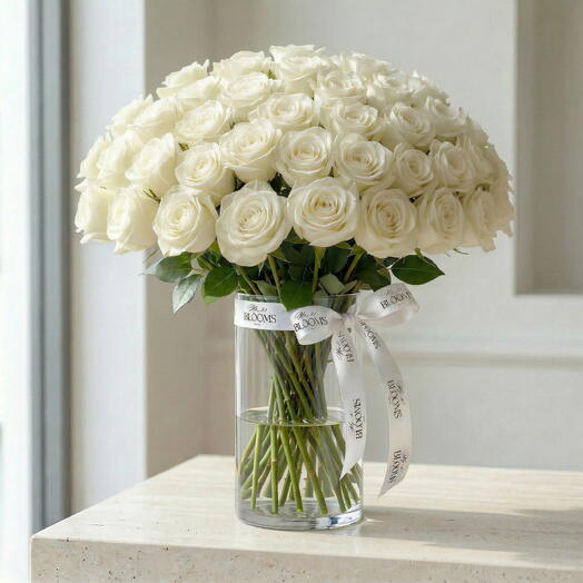 White Rose Vase
