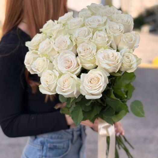 Премиум эквадорская белая роза